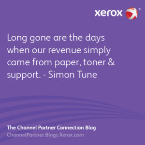 Simon tune says Long gone are the days when our revenue simply came from paper, toner and support are long gone