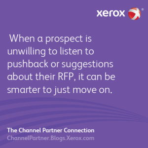When a prospect is unwilling to listen to pushback or suggestions about their RFP, it can be smarter to just move on. 