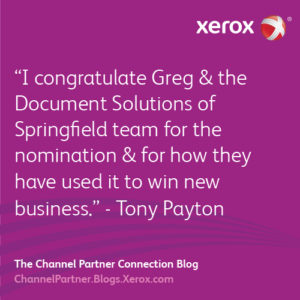  congratulations to Greg and team for how they have used it to win new business - Tony Payton