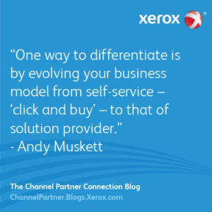 One way to differentiate is to go from – ‘click and buy’ – to provider of solutions - Andy Muskett